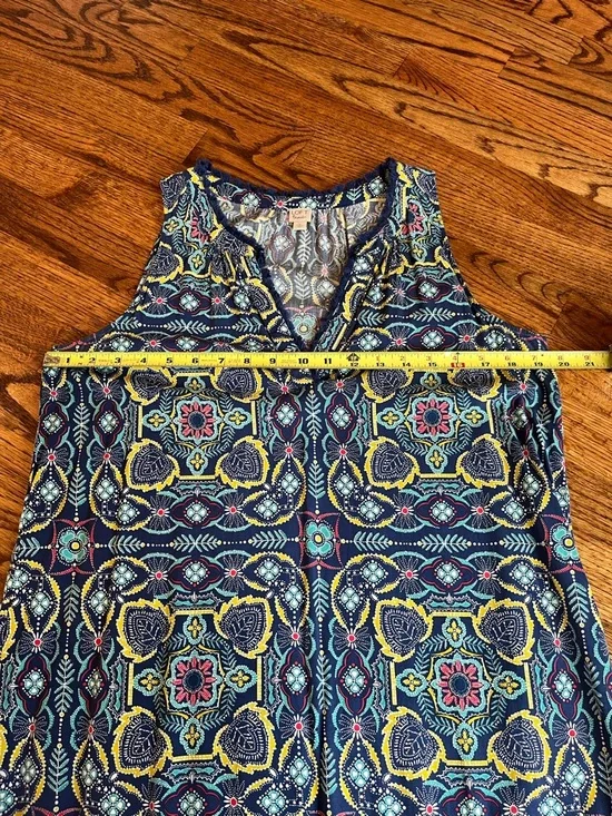 LOFT Beach Bandanna Split Neck Dress size M - Picture 8 of 9